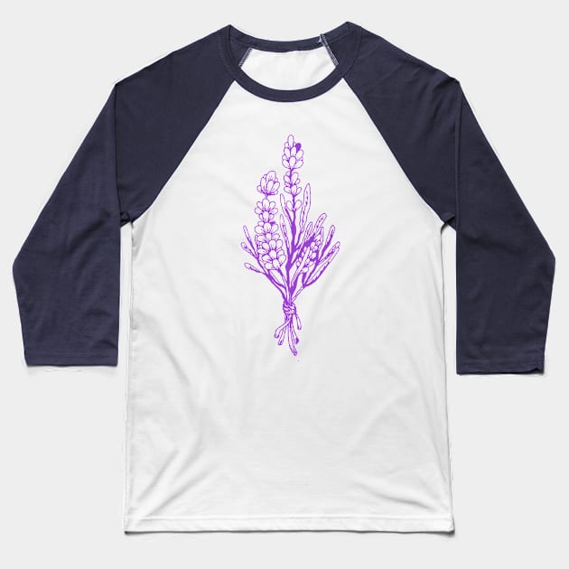 Lavender Branches Baseball T-Shirt by therinanana